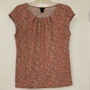 Ann Taylor SZ M Pleaded Collar Polyester Spandex